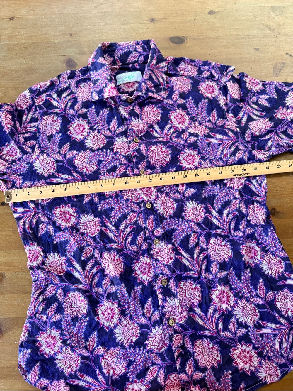 Seaplane Men's Large Seedy Purple Vibrant Floral Button-Up Shirt Palm Springs - Picture 7 of 15